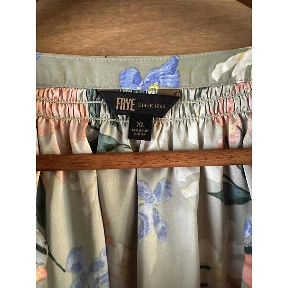 NWT Frye Last Dance Floral Teal Combo Blouse Women’s size XL - Picture 5 of 10